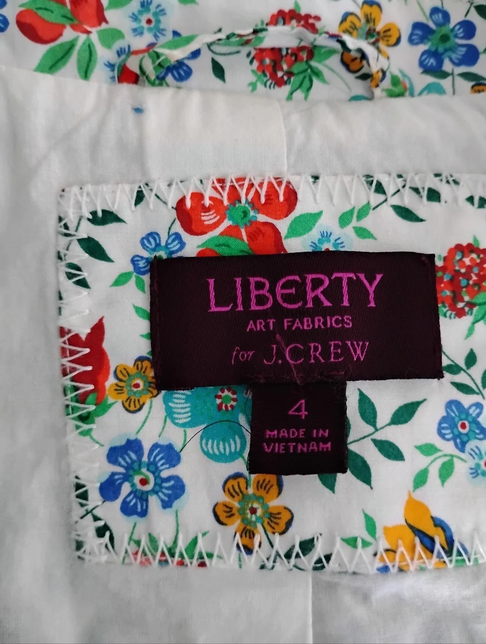 J. Crew Liberty Art Fabric Edenham Blazer Micro Ruffle Floral Classic Size 4